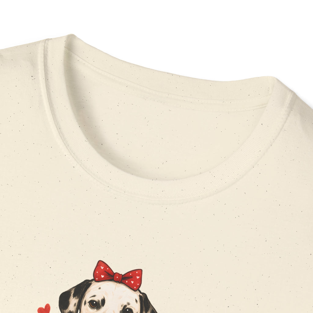 Dalmatian Head bow- Unisex Softstyle T-Shirt