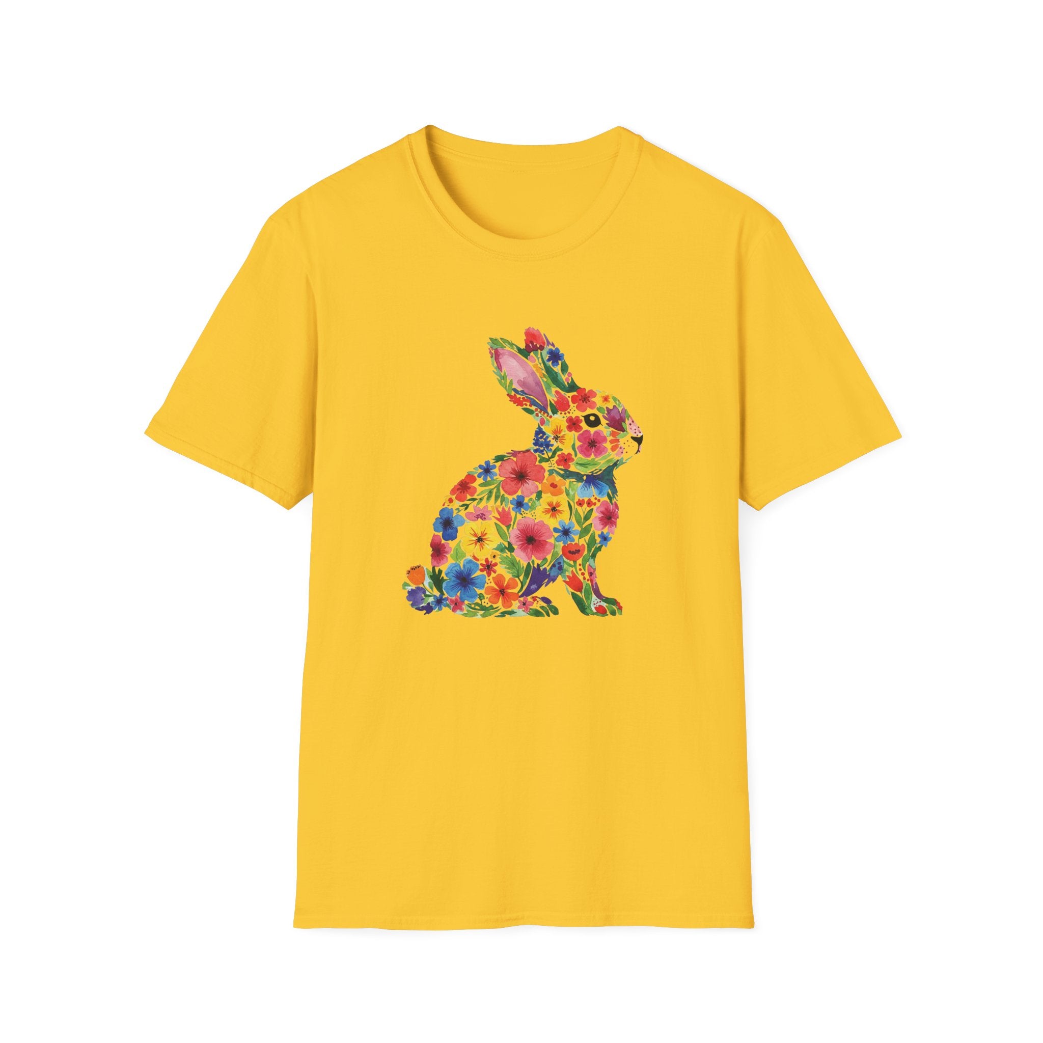 Floral Easter Bunny- Unisex Softstyle T-Shirt