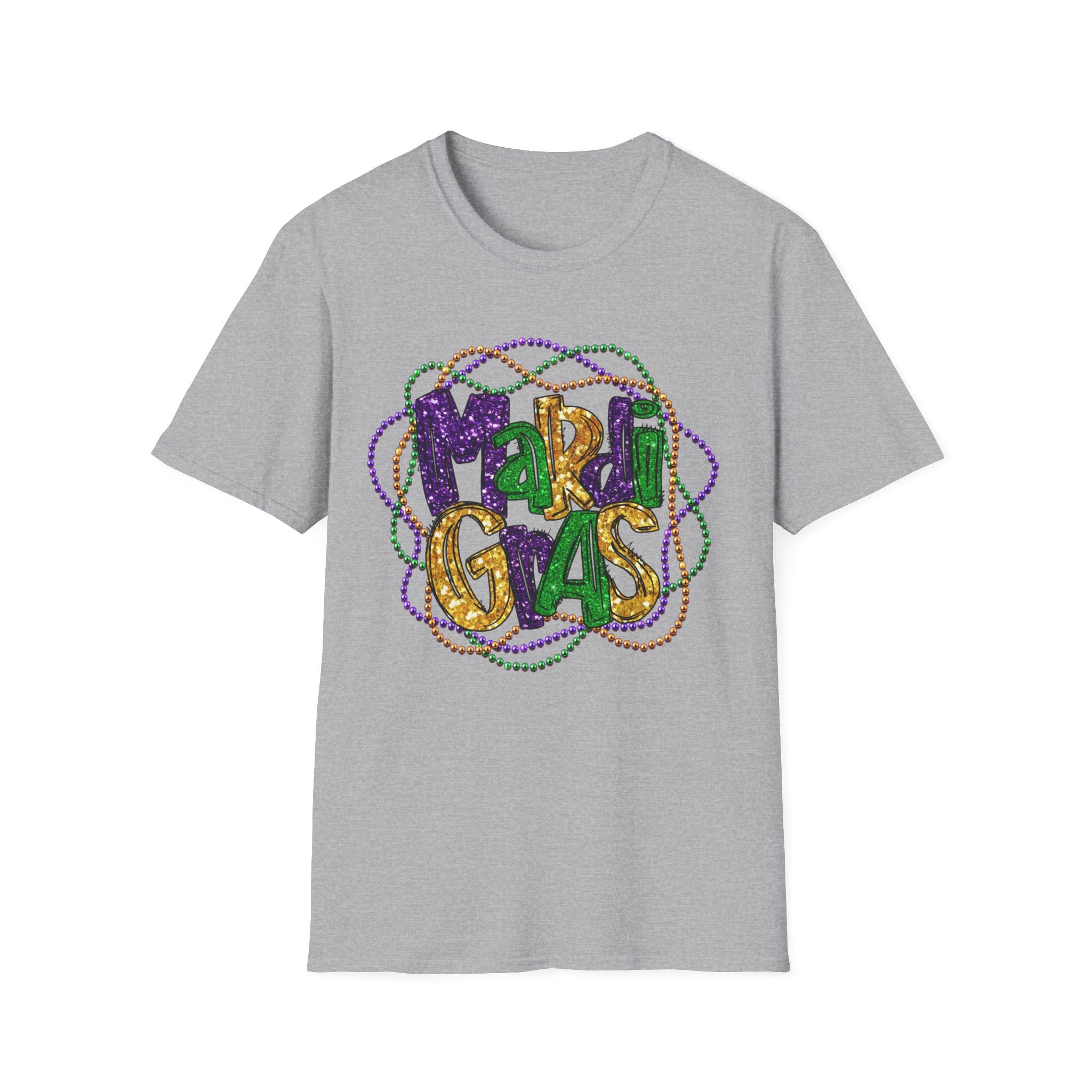 Mardi Gras Beads- Unisex Softstyle T-Shirt